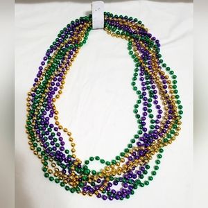 12 Strands of Traditional Mardi Gras Beads